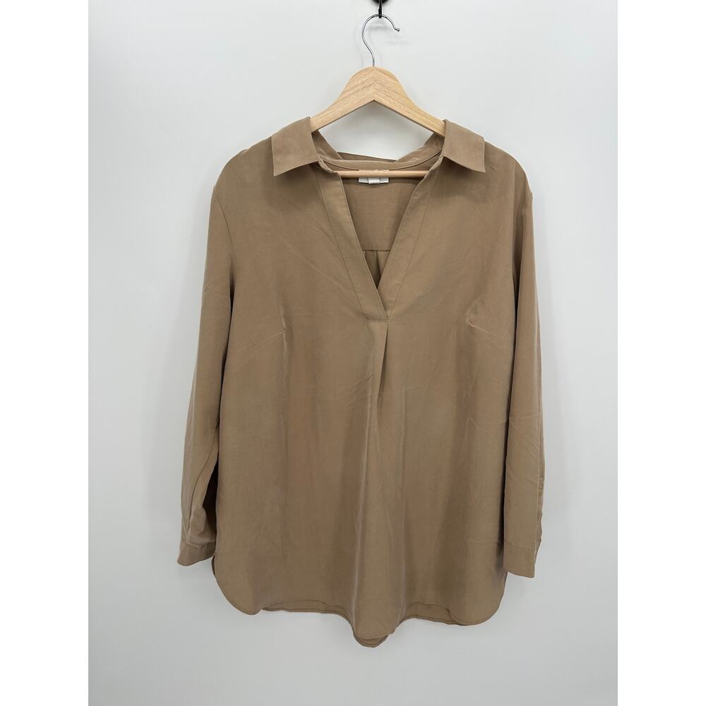 J.Jill Tencel Tunic XL Oversized Lagenlook Lightweight Minimal Neutral